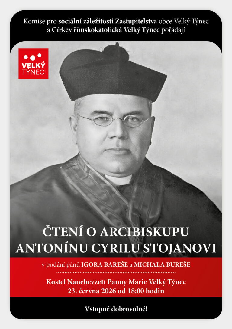 Pozvánka na Čtení o arcibiskupu Stojanovi s Igorem Barešem a Michalem Burešem